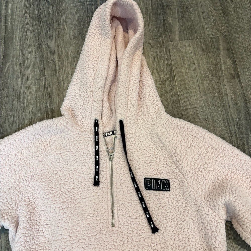 PINK Victoria's Secret Light Pink Sherpa Hoodie